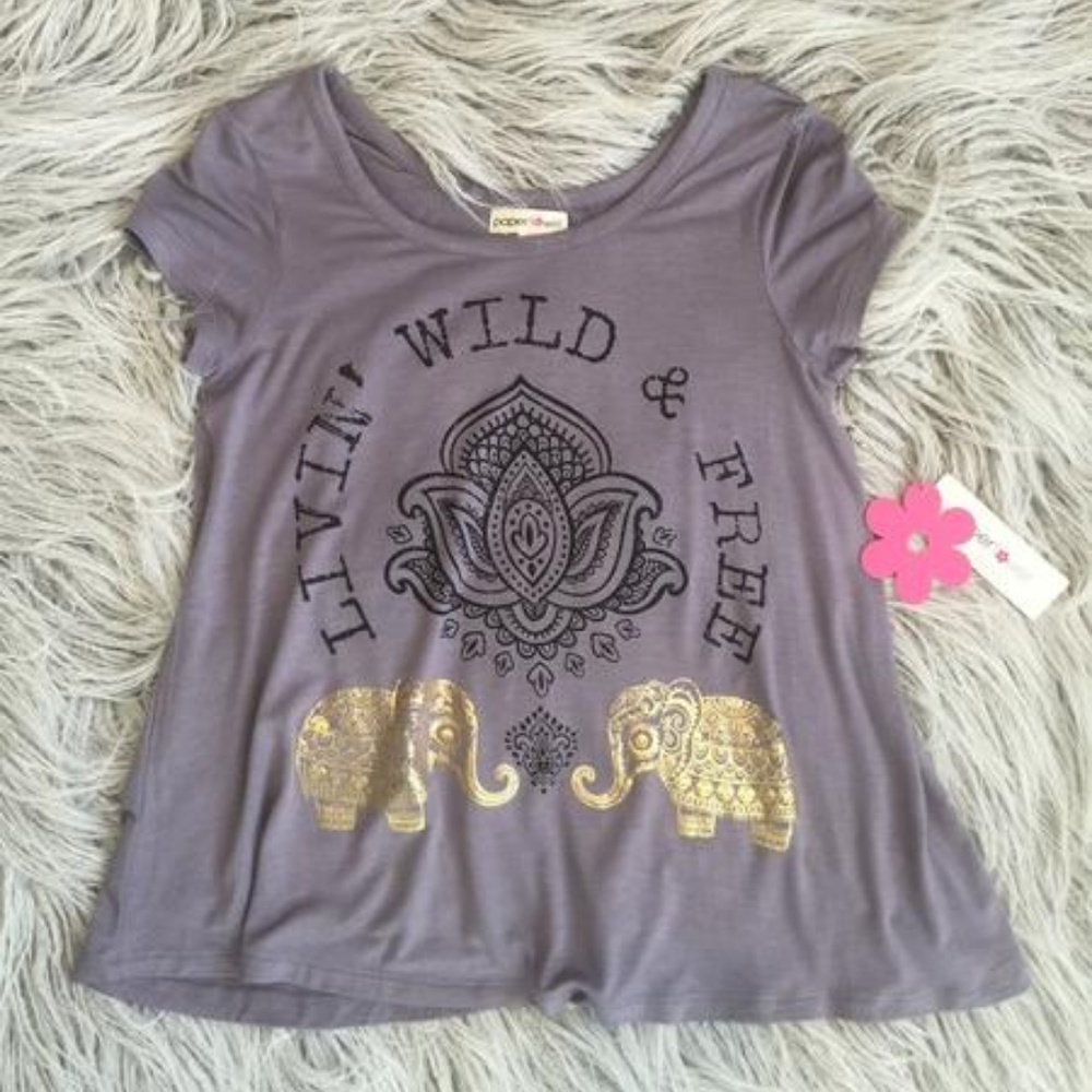 WILD AND FREE TOP BY PAPER FLOWER